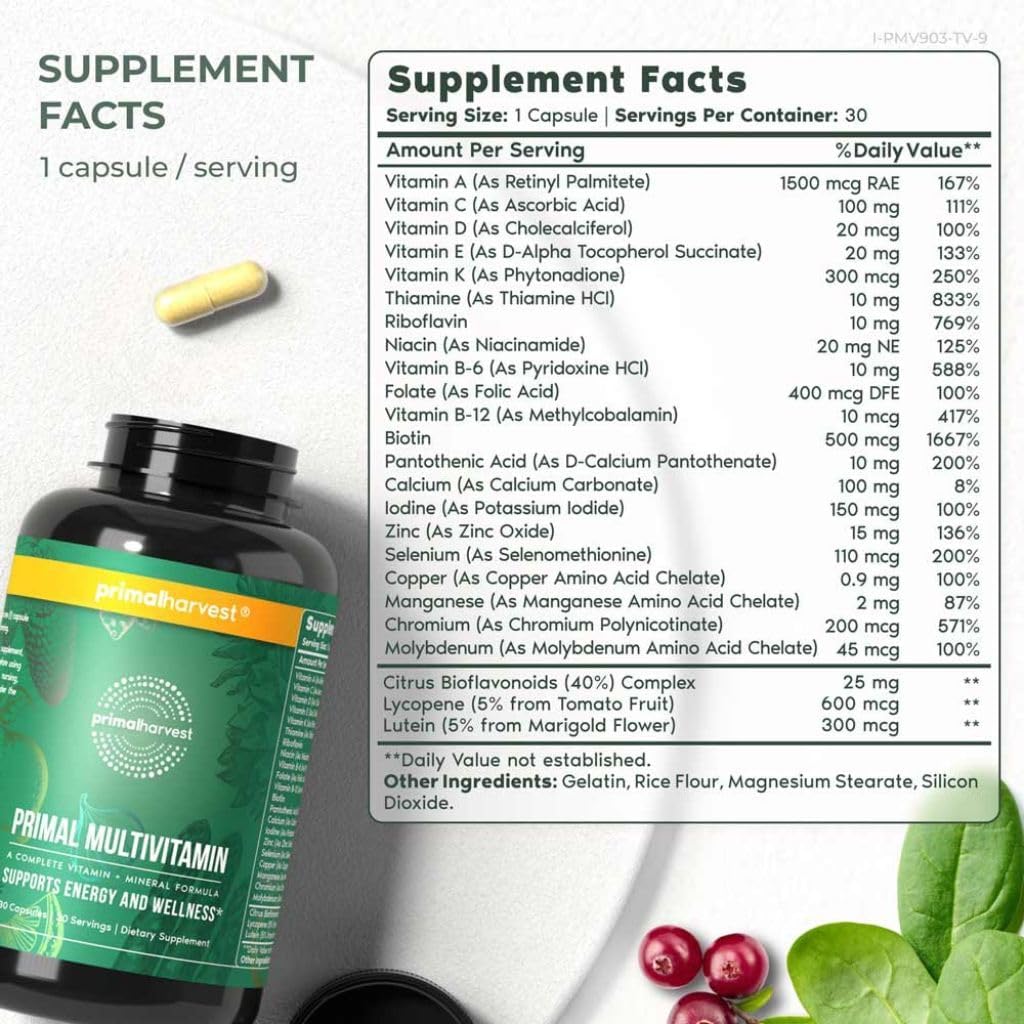 Primal Multivitamin ingredients